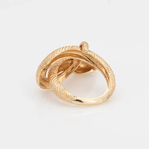 Bague 54 Bague Serpent Vintage Or Jaune Grand Serpent Enroulé 58 Facettes G13428