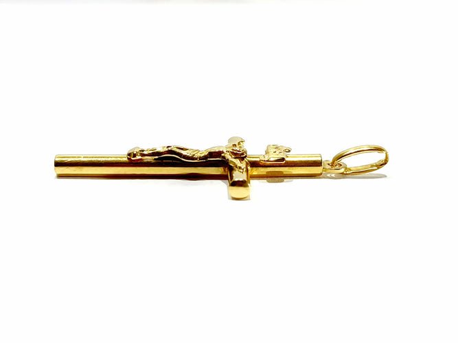 Pendentif Pendentif crucifix INRI en or jaune 58 Facettes