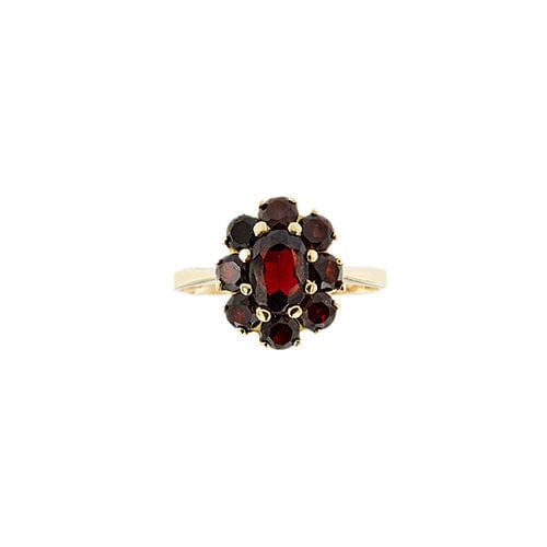 Bague 57 Bague fleur avec grenats 58 Facettes 39634