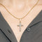 Pendentif Pendentif croix or jaune et gris et diamants 58 Facettes EL005