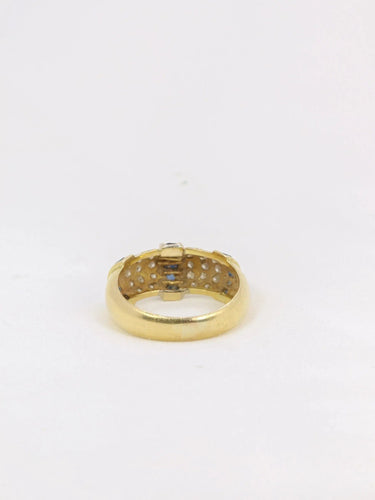 Bague 54 Bague jonc vintage or diamants saphirs calibrés 58 Facettes J178