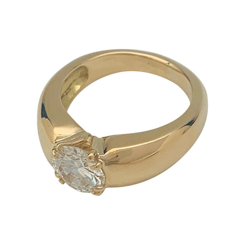 Bague 52 Bague jonc or jaune, diamant. 58 Facettes 32198
