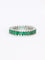 Bague 55 Alliance or blanc émeraudes taille marquise 2 carats 58 Facettes 1109