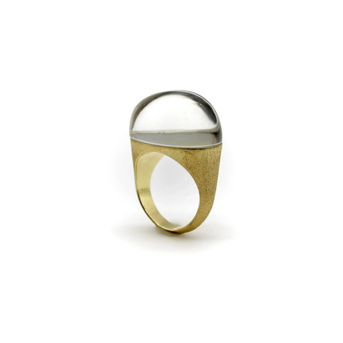 Bague 54.5 Bague H. Stern en or 18 carats avec pierres dorées et cristal de roche 58 Facettes A2000N