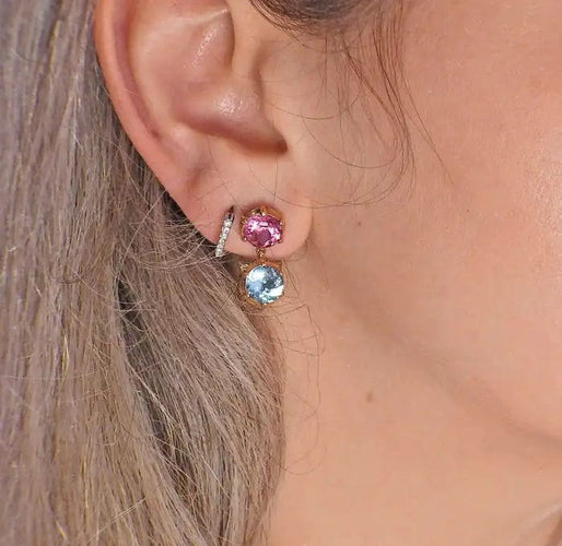 Boucles d'oreilles Gucci - Boucles d'oreilles tête de chat en or et pierres précieuses Le Marche des Marseilles 58 Facettes