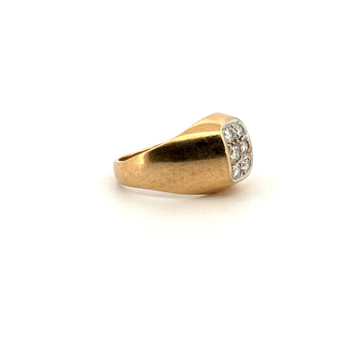 Bague 48 Chevalière Or Jaune 18k & Diamants 58 Facettes 66-GS35365-3