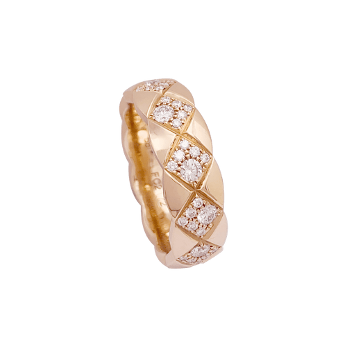 Bague 58 Bague Chanel, "Coco Crush", or beige, diamants. 58 Facettes 34244