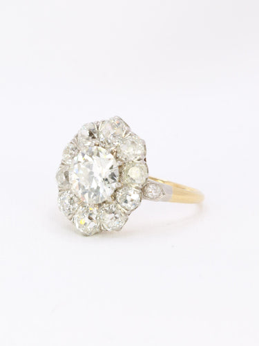 Bague 54 Bague marguerite ancienne diamants taille ancienne 3 carats 58 Facettes 1100