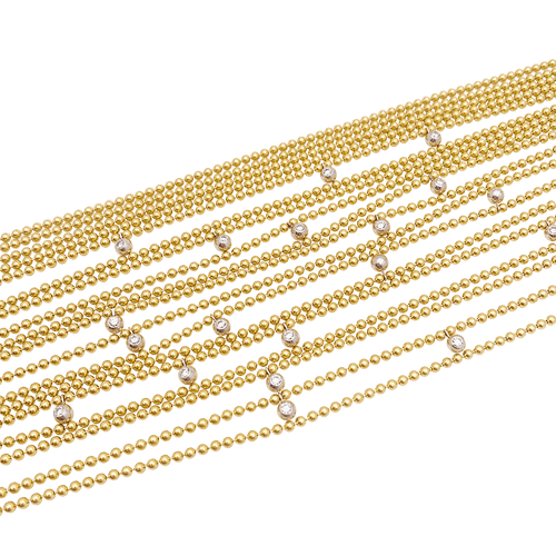 Collier Collier Cartier, "Draperie de Décolleté", or jaune, or blanc et diamants. 58 Facettes 34120