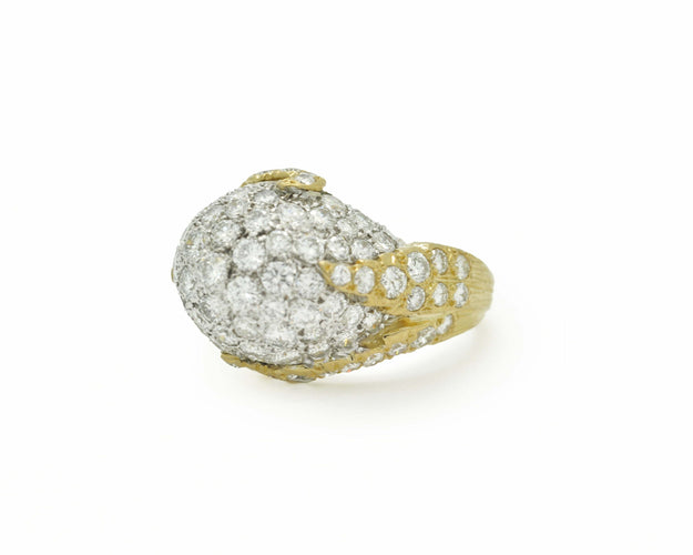 Bague Bague en or jaune et blanc avec diamants 58 Facettes