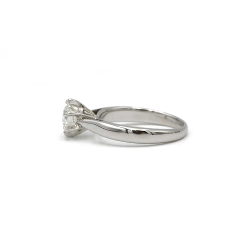 Bague 50 Solitaire or blanc 0,71 carat G SI2 58 Facettes 240250R