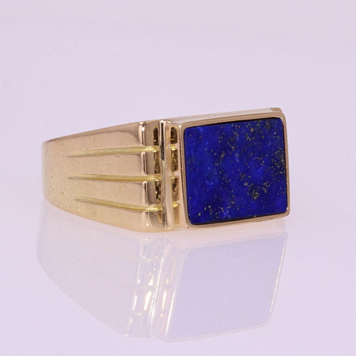 Chevalière or et lapis lazuli