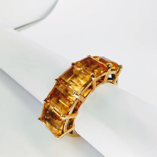 Bague 52 Bague en or jaune et citrines 58 Facettes 5578