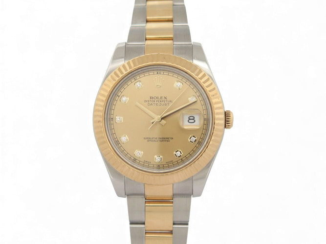 Montre montre ROLEX 116333 datejust ii 41mm oyster or acier diamants automatique 58 Facettes 270689