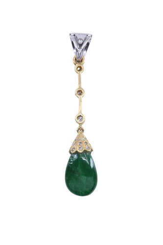 Pendentif PENDENTIF GOUTTE ÉMERAUDE ET DIAMANTS 58 Facettes 087481