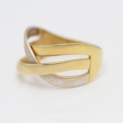 Bague 15 bague croix en or bicolore 58 Facettes E362347B