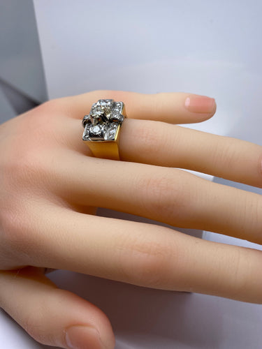 Bague 52 Bague Tank en or 18 carats et platine et diamants 58 Facettes AB517