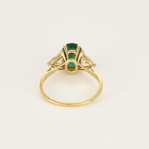 Bague 61 Bague en or jaune, émeraude et diamants troidia 58 Facettes LEN1849X3