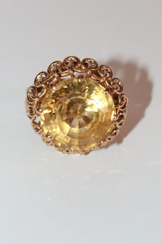 Bague 58 Bague Cocktail Citrine Or Jaune 58 Facettes 535