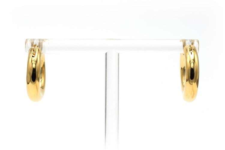 Boucles d'oreilles Boucles d'oreilles créoles contemporaines en or jaune 18k 58 Facettes B809