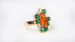 Bague Bague Or Jaune - Opale de Feu 58 Facettes Opale