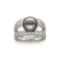 Bague 53 Bague en or gris 18K avec perle grise et 0,60 ct de diamants G-VS – Vers 2000 – Taille 53 58 Facettes