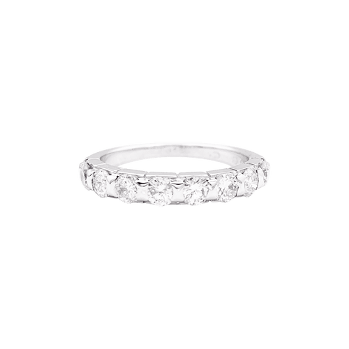 Bague 52 Demi-alliance or blanc et diamants. 58 Facettes 34472