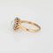 Antique Victorian Ring Pearl Mine Cut Diamond Cluster 14k Yellow Gold Halo 58 Facettes G13660
