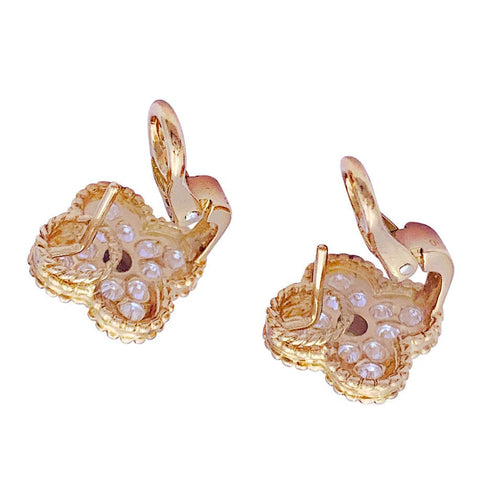 Boucles d'oreilles Boucles d'oreilles Van Cleef & Arpels, "Vintage Alhambra", or jaune, diamants. 58 Facettes 33757