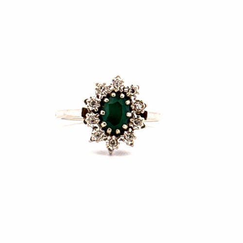 Bague 61 Bague Pompadour Or Blanc 18k, Diamants, Émeraude 58 Facettes 30-GS32679