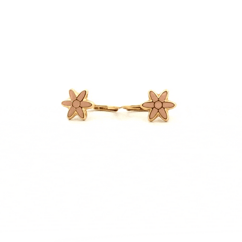 Boucles d'oreilles Dormeuse fleurs or jaune 58 Facettes 2-BOC1-GS33788