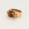 Bague 58 Bague chevalière or jaune et gris, diamants et citrine 58 Facettes ALE42294