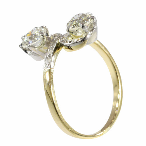 Bague 59 Bague romantique Belle Époque Toi et Moi avec diamants 58 Facettes 24263-0300