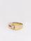 Bague 57 Bague tank en or, platine, diamants et rubis calibrés 58 Facettes J138