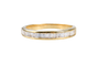 Bague 56 Bague demi-alliance en or jaune – Diamants baguette sertis rail 58 Facettes BG11189476-107
