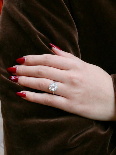 Bague 51.5 Bague Belle Époque platine diamants taille ancienne 58 Facettes J303