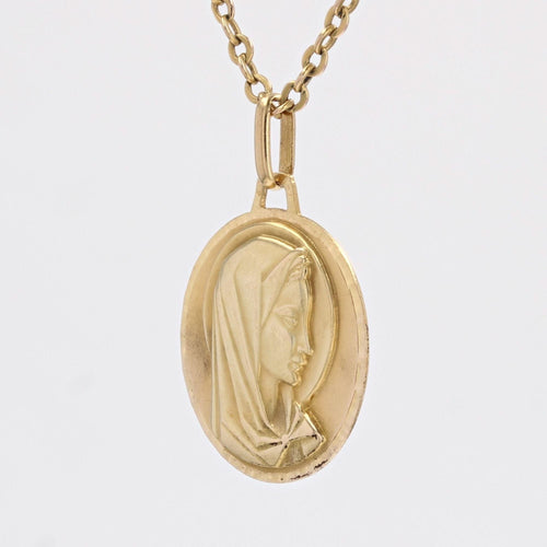 Pendentif Médaille Vierge Marie or jaune 58 Facettes CVP108