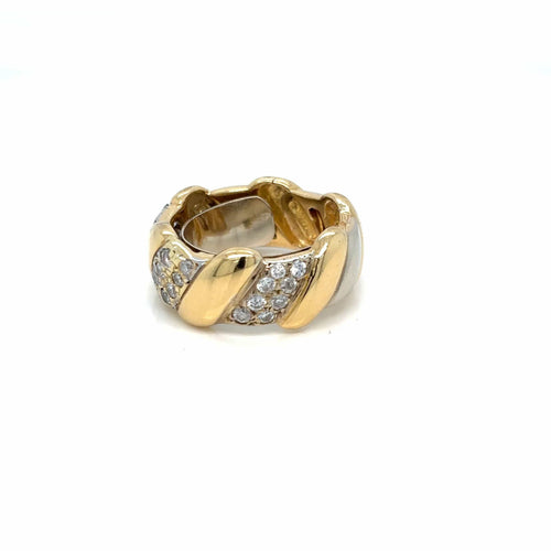 Bague David Webb Diamond Gold Band Ring 58 Facettes