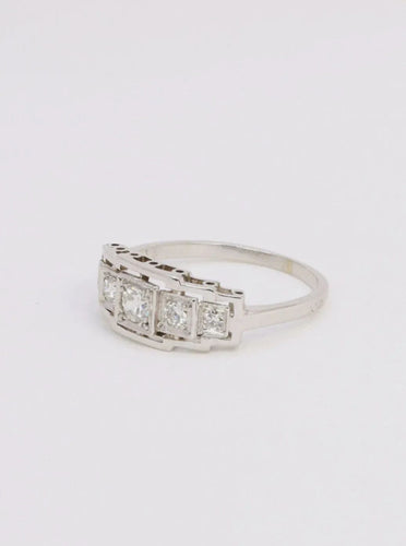 Bague 54 Bague jarretière Art-Déco avec diamants 58 Facettes J29