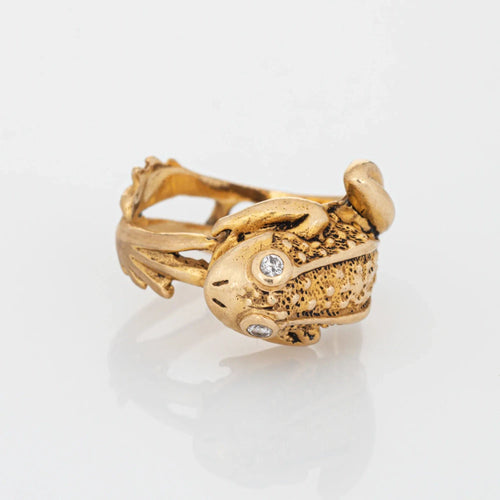 Bague 52 Bague Grenouille Vintage Or Jaune Pieds Palmés 58 Facettes G12691