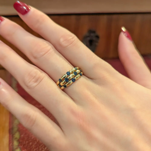 Bague 57 Bague en or jaune et saphirs 58 Facettes 33376
