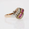 Bague 58 Bague dôme rétro rubis de synthèse et pierres blanches 58 Facettes 10-048