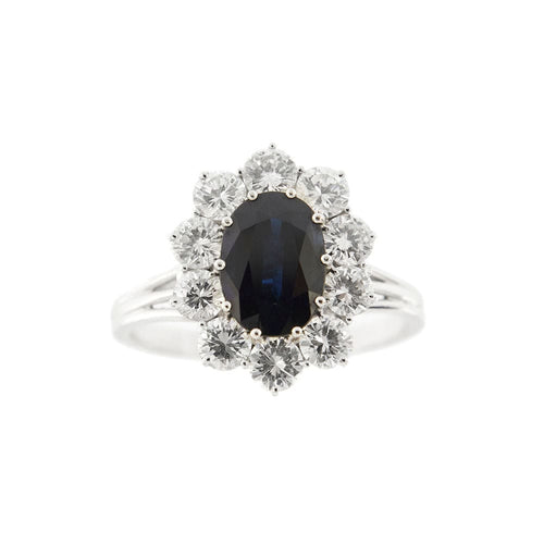 Bague Bague avec saphir et diamants 58 Facettes 29746