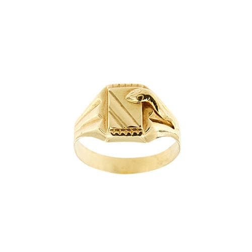 Bague chevalier en or jaune avec serpent