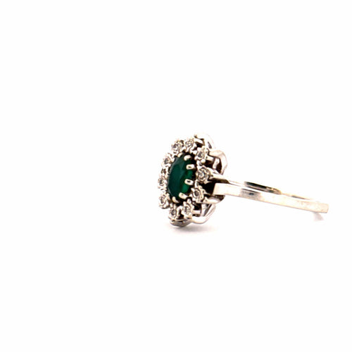 Bague 61 Bague Pompadour Or Blanc 18k, Diamants, Émeraude 58 Facettes 30-GS32679
