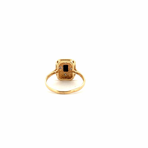 Bague 57 Bague Art Déco Or Jaune Saphir 58 Facettes 46-GS33764