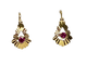 Boucles d'oreilles Boucles d’oreilles dormeuses en or jaune 18 carats et pierres rouges 58 Facettes AB677