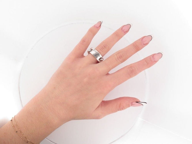 Bague 55 bague CHRISTIAN DIOR gourmette or blanc 58 Facettes 259930