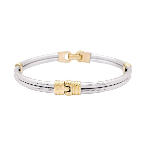 Bracelet Bracelet or et acier. 58 Facettes 34076
