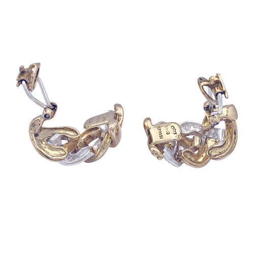Boucles d'oreilles Boucles d'oreilles Repossi "Tresse" or et diamants. 58 Facettes 33764